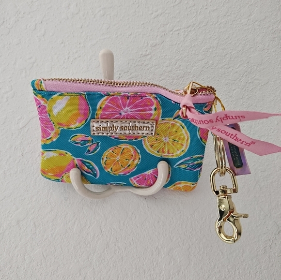Simply Southern ID Wallet Card Holder Keyring Clip Zipper - Picture 2 of 3